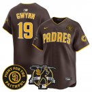 SDP #19 Tony Gwynn Brown Tony Gwynn & Faithful Patch Limited Stitched Jersey
