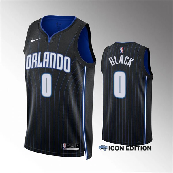 Orlando Magic #0 Anthony Black Black Icon Edition Player Jersey