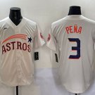 Men's Houston Astros #3 Jeremy Pena Cream Throwback Cooperstown Jersey