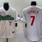 Men's Philadelphia Phillies #7 Trea Turner White Baseball Stitched Jersey