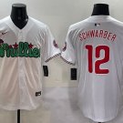 Philadelphia Phillies #12 Kyle Schwarber White Green Baseball Stitched Jersey