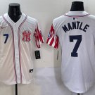 Men's New York Yankees #7 Mickey Mantle White American Style Limited Stitched Baseball Jersey