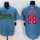 Men's Philadelphia Phillies #28 Alec Bohm Blue Baseball Stitched Jersey
