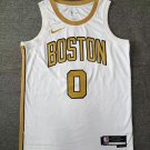 Boston Celtics #0 Jayson Tatum City Basketball White Gold Jersey