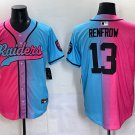 Las Vegas Raiders #13 Hunter Renfrow Pink Blue Limited Stitched Baseball Jersey