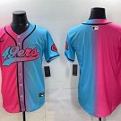 Men's San Francisco 49ers Blank Pink Blue Limited Stitched Baseball Jersey
