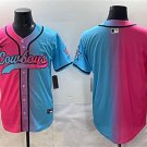 Men's Dallas Cowboys Blank Pink Blue Limited Stitched Baseball Jersey