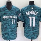 Men's CLE #11 Jose Ramirez Number Teal 2023 All Star Cool Base Stitched Jersey