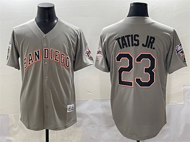 SDP #23 Fernando Tatis Jr. Gray Fashion Throwback With Patch Jersey