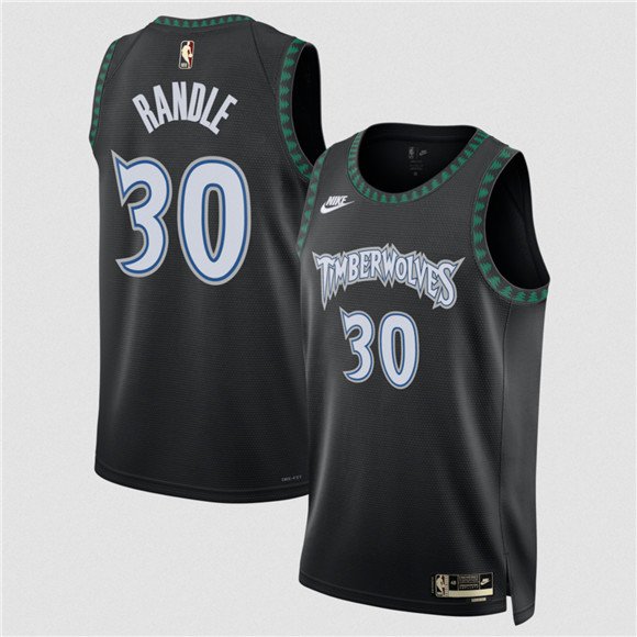 Men's Minnesota Timberwolves #30 Julius Randle Black 2025 Classic Jersey