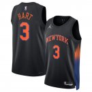 Men's New Yok Knicks #3 Josh Hart Black 2025 Statement Edition Stitched Jersey