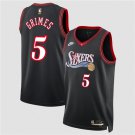 Men's Philadelphia 76ers #5 Quentin Grimes Black 2025 Classic Edition Stitched Jersey