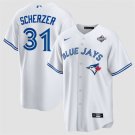 Men's Toronto Blue Jays #31 Max Scherzer White 2025 World Series Home Jersey