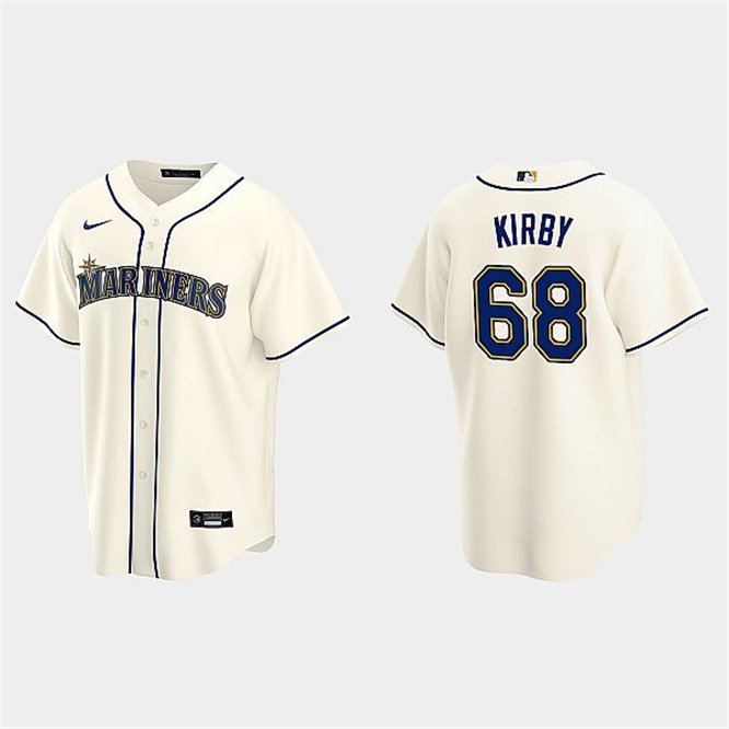 Seattle Mariners #68 George Kirby Cream Limited Stitched Baseball Jersey
