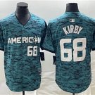 Men's Seattle Mariners #68 George Kirby Teal 2023 All-Star Cool Base With Patch Jersey