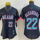Women's Miami Marlins #22 Sandy Alcantara Number Black 2025 City Connect Jersey