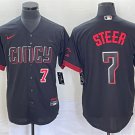 Any size Cincinnati Reds #7 Spencer Steer Numer Black City Connect Cool Jersey