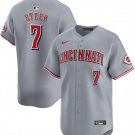 Cincinnati Reds #7 Spencer Steer Gray Away Limited Stitched Baseball Jersey