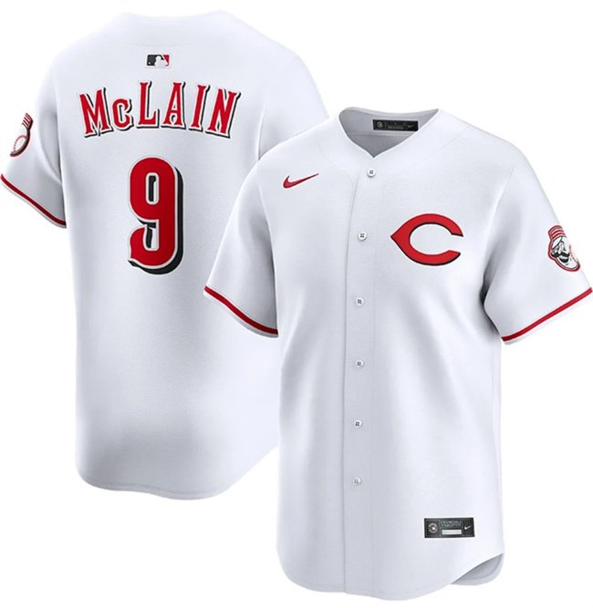 Men's Cincinnati Reds #9 Matt McLain White 2025 Home Limited Stitched Jersey
