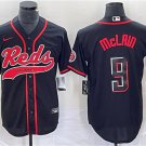 Men's Cincinnati Reds #9 Matt McLain Black Cool Base Stitched Baseball Jersey