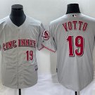 Any Size Cincinnati Reds #19 Joey Votto Cool Baseball Jersey Gray
