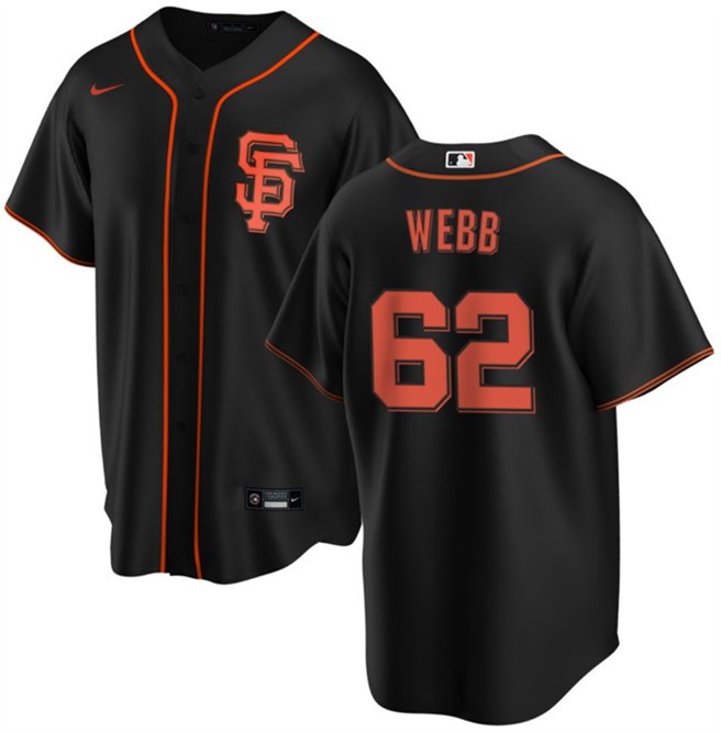 Any Size SF Giants #62 Logan Webb Black Alternate Cool Baseball Jersey