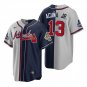 Mens ATL #13 Ronald Acuna Jr. Grey Navy Split Two-Tone Jersey