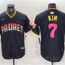 Men's San Diego Padres #7 Ha-Seong Kim Black Cool Base Stitched Baseball Jersey