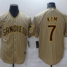 Men's womens Youth San Diego Padres #7 Ha-Seong Kim Tan Brown Cool Base Jersey