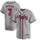 Mens Atlanta Braves #7 Jurickson Profar Nike Gray Away Limited Jersey