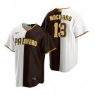 Mens SDP #13 Manny Machado White Borwn Split Two-Tone Jersey