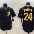 Men's PIT #24 Barry Bonds Black Cool Base Stitched Player Jersey