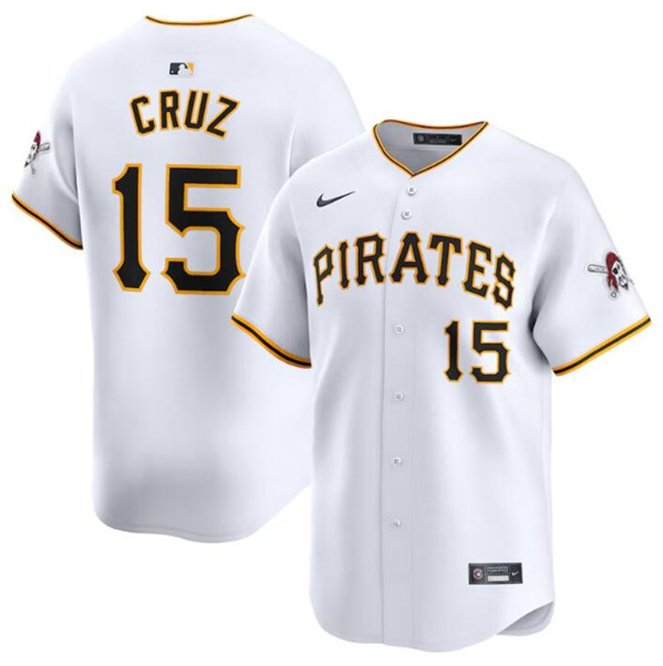Any Size Pittsburgh Pirates #15 Oneil Cruz White Home Limited Baseball Stitched Jersey