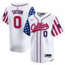 Boston Celtics #0 Jayson Tatum White 2024 Independence Day Baseball Jersey