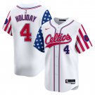 Boston Celtics #4 Jrue Holiday White 2024 Independence Day Baseball Jersey