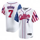 Boston Celtics #7 Jaylen Brown White 2024 Independence Day Baseball Jersey