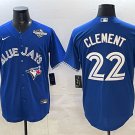 Men's Toronto Blue Jays #22 Ernie Clement Blue 2025 World Series Cool Base Stitched Jersey