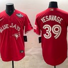 Men's Toronto Blue Jays #39 Trey Yesavage Red 2025 World Series Cool Base Stitched Jersey
