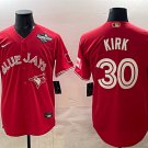 Men's Toronto Blue Jays #30 Alejandro Kirk Red 2025 World Series Cool Base Stitched Jersey