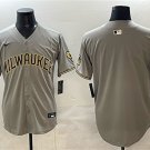 Any Size Milwaukee Brewers Blank Cool Base Home Jersey Gray