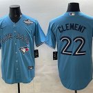 Men's Toronto Blue Jays #22 Ernie Clement Royal 2025 World Series Cool Base Jersey