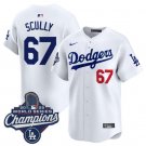 Los Angeles Dodgers #67 Vin Scully White 2025 Champions Stitched Baseball Jersey
