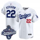 LAD #22 Clayton Kershaw White 2025 Champions Stitched Player Jersey