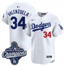 LAD #34 Fernando Valenzuela White 2025 Champions Stitched Player Jersey