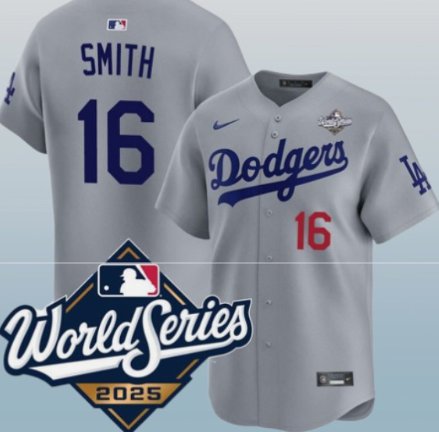 LAD #16 Will Smith Gray 2025 World Series Limited Jersey