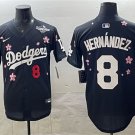 Los Angeles Dodgers #8 Enrique Hernández Black 2025 World Series Patch Tokyo Series Jersey