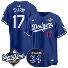 Los Angeles Dodgers #17 Shohei Ohtani Royal 2025 World Series Jersey