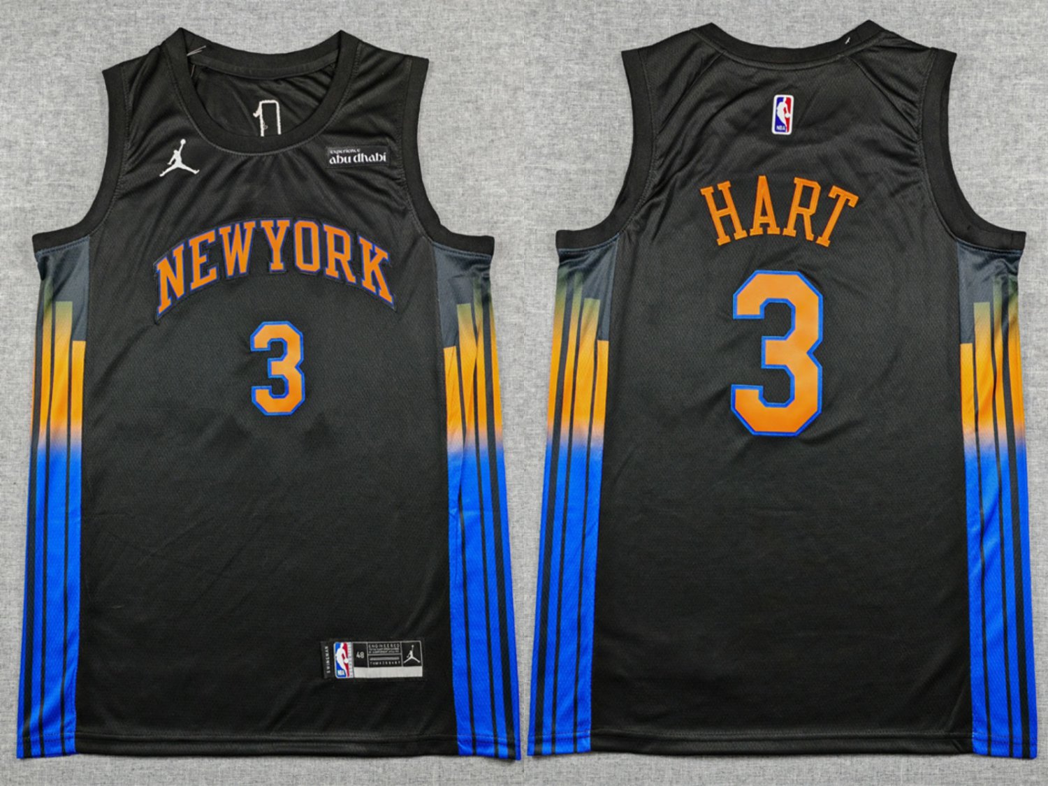 Knicks #3 Josh Hart Black 2025 Statement Edition Stitched Jersey