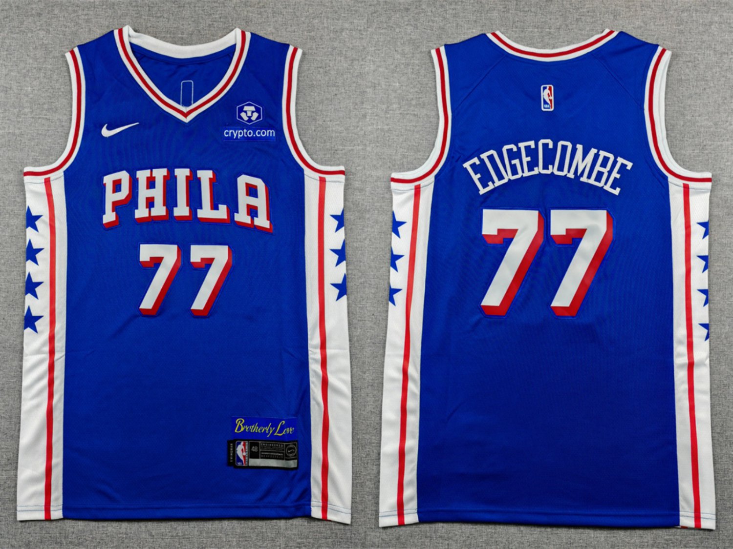 Philadelphia 76ers #77 VJ Edgecombe 2025 Draft Icon Edition Stitched Jersey Blue 2025