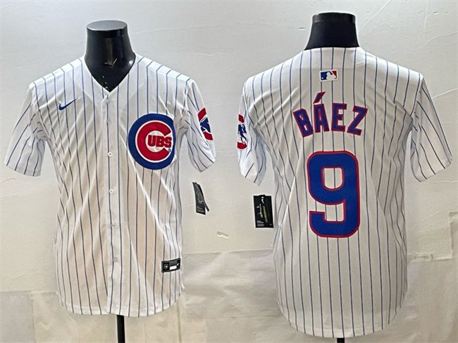 Chicago Cubs #9 Javier Baez White Home Limited Stitched Baseball Jersey